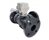 3 Way True Union Flanged Ends UPVC Electric Ball Valve with 15Nm Electric Actuator size from DN15 to DN50 with ANSI, JIS and DIN standard