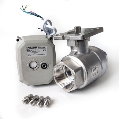 Stainless Steel 2 Way Electric Ball Valve with 15Nm Actuator