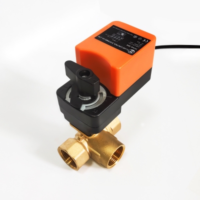 3 Way 10Nm Actuated Modulating Valve  AC/DC24V  0-10V/4-20mA Proportional Control Valve