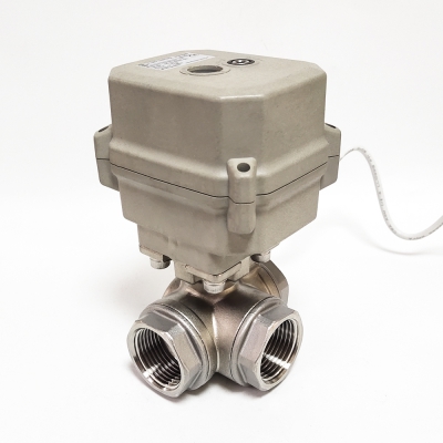 Stainless Steel 3 Way Electric Ball Valve with 15Nm Actuator