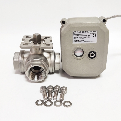 Stainless Steel 3 Way Electric Ball Valve with 15Nm Actuator